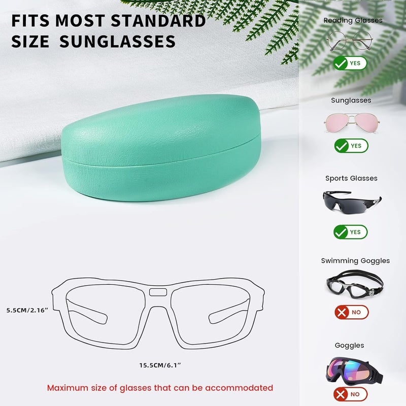 molshine Hard Shell Sunglasses Case,Classic Large Glasses Case for Sunglass,Eyeglasses with Cleaning Cloth,Pouch - Image 5